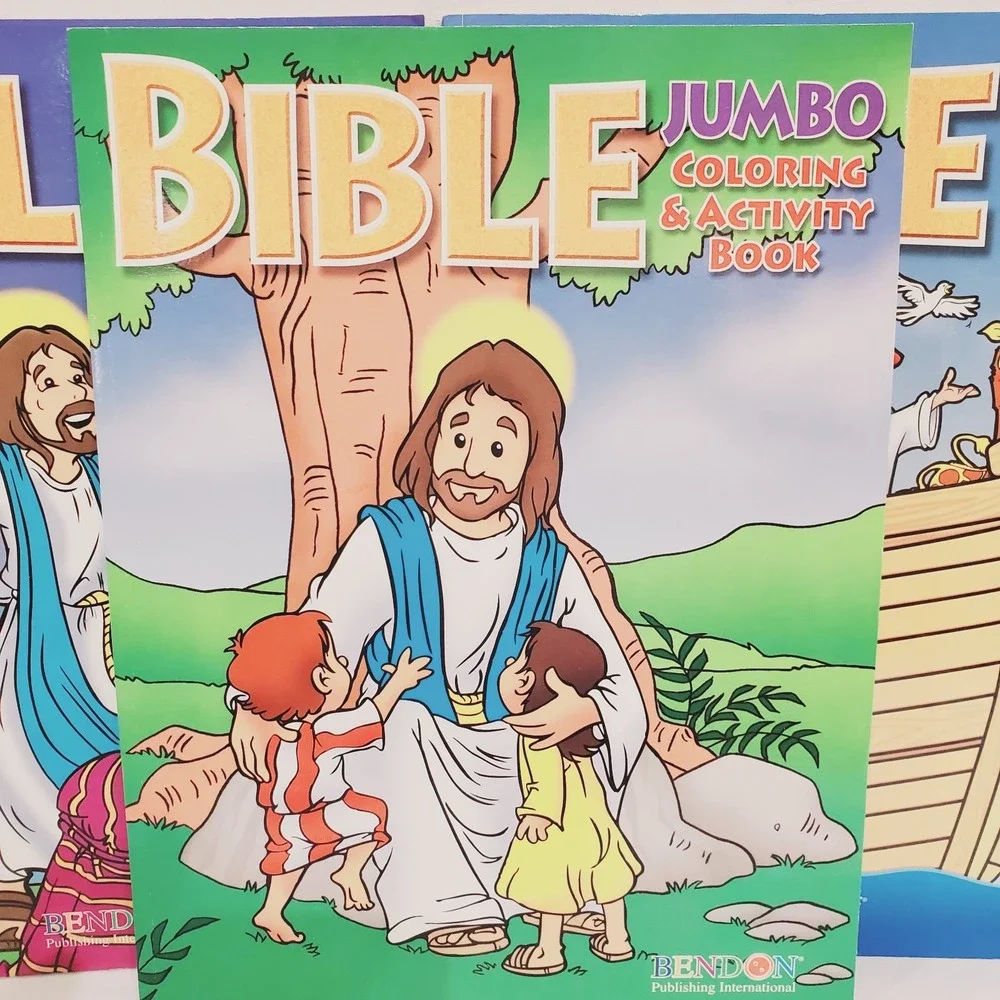 Set of 3 Bible Jumbo Coloring and Activity Books Bendon Unused‎